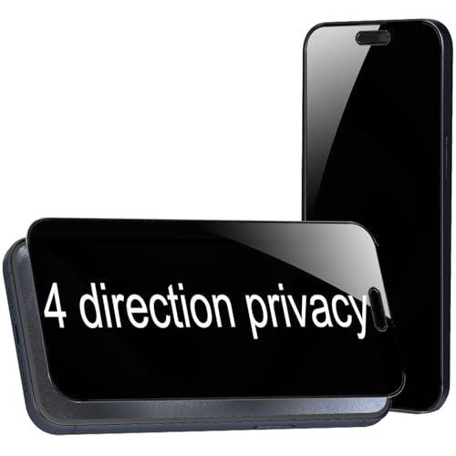 2 Pack 360 Degree Privacy Tempered Glass for iPhone 15 Pro Max Anti-Spy 4 Directions Screen Protector Film 4 Sides Anti-Peeping 6.7 inch - size: For iPhone 15 Pro Max