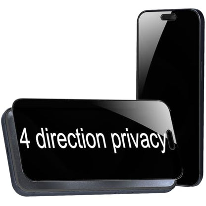 2 Pack 360 Degree Privacy Tempered Glass for iPhone 15 Pro Max Anti-Spy 4 Directions Screen Protector Film 4 Sides Anti-Peeping 6.7 inch - size: For iPhone 15 Pro Max