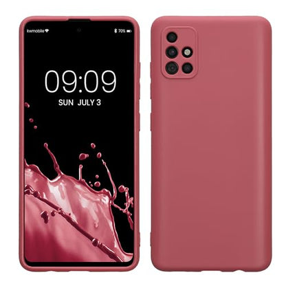 kwmobile Case Compatible with Samsung Galaxy A51 Case - Protective Slim TPU Phone Cover - Soft Matte Finish - Dark Rose - color: Dark Rose, size: Galaxy A51