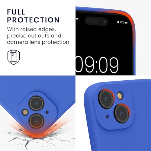 kwmobile Case Compatible with Apple iPhone 15 Case - Slim TPU Silicone Phone Cover - Soft Touch Finish - Baltic Blue - color: Baltic Blue, size: iPhone 15