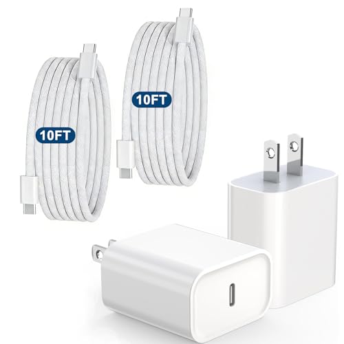 iPhone 17 Charger Fast Charging, [Apple MFi Certified] 2Pack Long 10FT USB C to C Woven Cable Cord Quick iPhone Charger Block for Apple i-Phone 17 Pro Max/17e/Air/16 Pro/15/iPad - size: 10FT