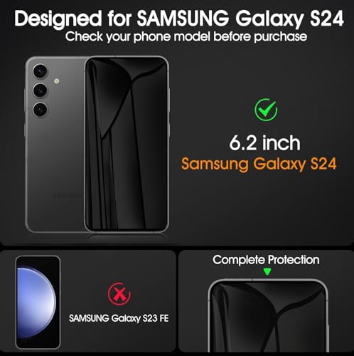 TPU Privacy Screen Protector for Samsung Galaxy S24, 3 Pack Anti-Spy TPU Hydrogel Protective Film for Samsung Galaxy S24 6.2" - Support Fingerprint Unlock, 3 Pack Self-Healing - size: Samsung Galaxy S24