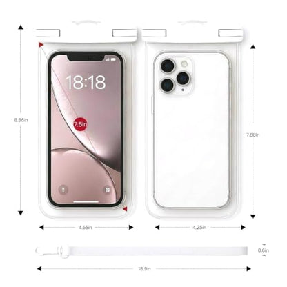 Waterproof Phone Pouch Compatible for iPhone 7in - 1 Snowy White | IPX8 Waterproof Case, Beach Travel Must Haves, Beach Essential, Dry Bag, 1 Pack, for iPhone 17/16/15/14/13/12 Pro Max - color: A7-Snowy White