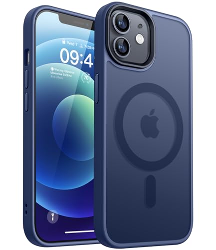 CANSHN Magnetic for iPhone 12 Case/iPhone 12 Pro Case, Deep Blue | Translucent Matte, Compatible with MagSafe, Heavy Duty Protection, Scratch Resistant, Slim Fit, Pocket Friendly - color: Matte Magnetic & Deep Blue