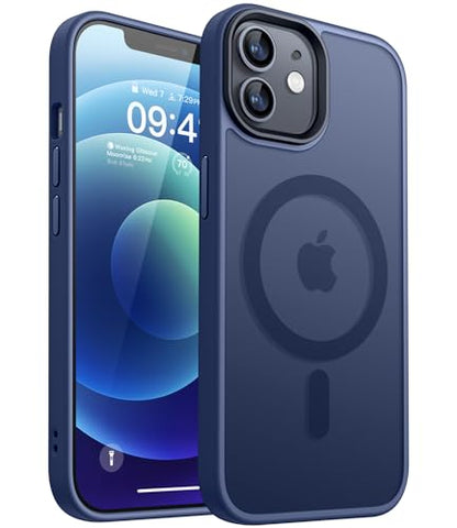 CANSHN Magnetic for iPhone 12 Case/iPhone 12 Pro Case, Deep Blue | Translucent Matte, Compatible with MagSafe, Heavy Duty Protection, Scratch Resistant, Slim Fit, Pocket Friendly - color: Matte Magnetic & Deep Blue