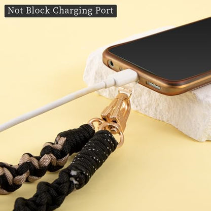 Phone Wrist Strap, Universal Chain with Tether Tab, Nylon Wristlet Charm, Anti-Loss Cell Phone Lanyard (Black)
