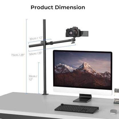 SMALLRIG Camera Desk Mount, Overhead Camera Arm Stand for Desk