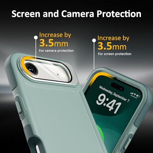 Follaroma Magnetic for iPhone 17 Air Case with Camera Stand, Green, 6.5" | Built-in Glass Camera Cover,Compatible with MagSafe,Heavy Duty Shockproof Protective,Military-Grade Anti-DropDual Layer Cover - color: Green, size: iPhone 17 Air 6.5''