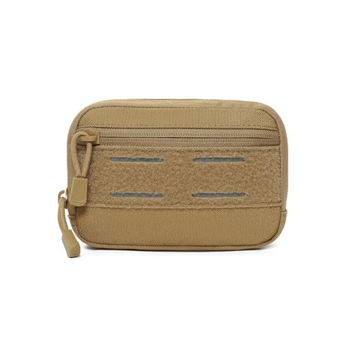 Mini Heavy Duty Tactical Belt Pouch for Men - Small Molle Pouch,Admin Pouch - color: khaki
