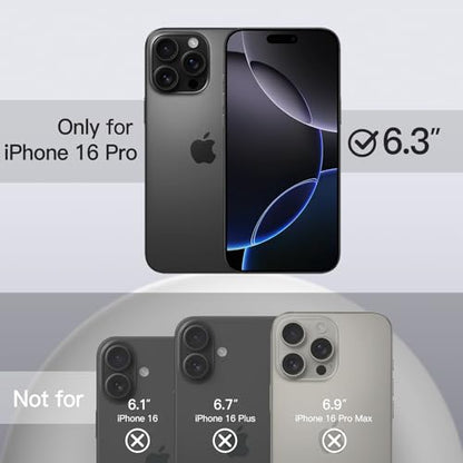 JETech Silicone Case for iPhone 16 Pro, Black | Silky Soft Touch, Shockproof Protection, Scratch Resistant, Microfiber Lining - color: Black, size: iPhone 16 Pro