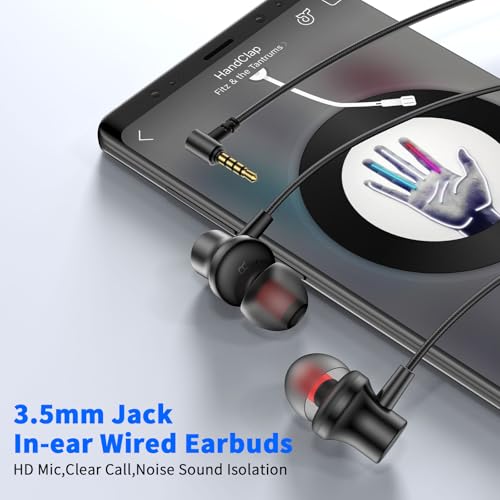 3.5mm Headphones Wired Earbuds for Laptop School Computer PC,Black - color: Black