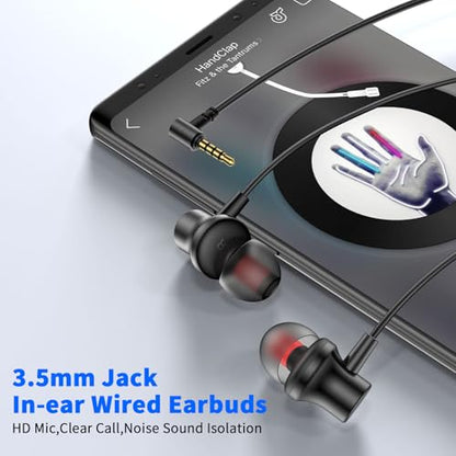 3.5mm Headphones Wired Earbuds for Laptop School Computer PC,Black - color: Black