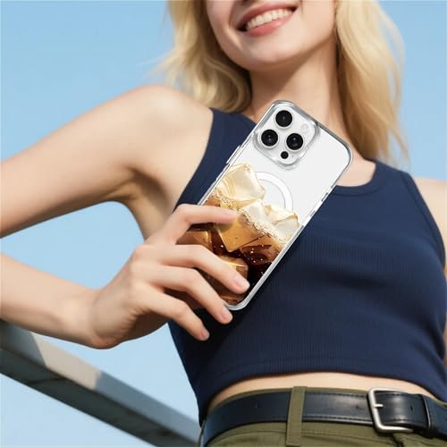 Magnetic Case for iPhone 13 Pro Max Design On Clear Base, Compatible with MagSafe, Slim Protective Soft TPU Bumper Phone Cover Women Girls Case Brown Ice Drinking - color: Brown Ice Drinking, size: iPhone 13 Pro Max