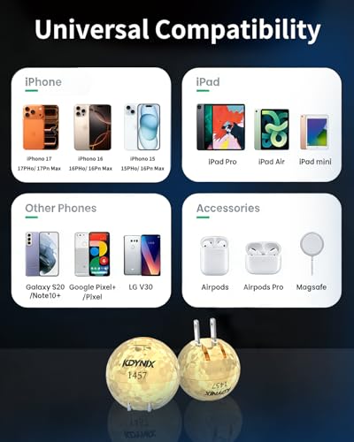 USB C Charger Block, Dual Port 20W Fast Charging Wall Charger Creative Ball Power Adapter for iPhone 17/17 Air/17 Pro/17 Pro Max/16/16 Pro/16 Pro Max/16 Plus/15/14/13/12, Galaxy, iPad, Airpods, More - color: Gold
