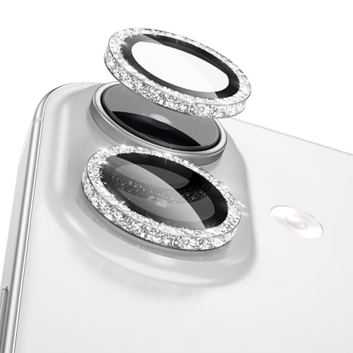 CloudValley All Bling Camera Lens Protector for iPhone 17/iPhone 16/Plus - color: Bling Silver