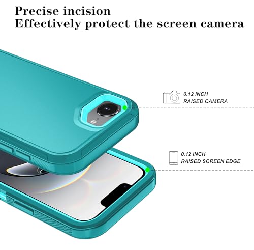 Phone Case for iPhone 16e Case & iPhone 17e Case with HD Screen Protector, Heavy Duty Shockproof & DustProof & 3-Layer Cover Phone Case (LakeSkyBlue, for iPhone 16e/17e) - color: LakeSkyBlue