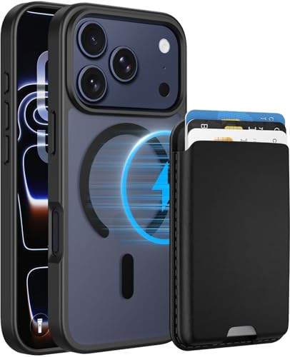 Magnetic for iPhone 17 Pro Wallet Case with Card Holder Black | Compatible with MagSafe, Shockproof Phone Cover with Detachable RFID Blocking Credit Card Slot, Black - color: Black, size: iPhone 17 Pro