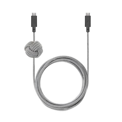Native Union Anchor Cable 240W – 10ft Reinforced Braided USB-C to USB-C Power Delivery 3.1 Charging Cable with Weighted Knot – for iPhone 17 Pro Max/17e, MacBook Pro 14"/16" M5, Air M5, Neo (Zebra) - color: Zebra