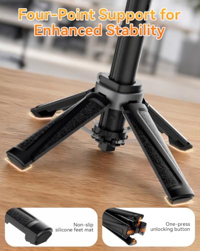 Portable Travel Monitor Stand, Magnetic Height Adjustable Tripod Mount, Mini Pocket Size Foldable Screen Holder for 4.7-18.5" Monitors/Tablets/Smartphones & iPad