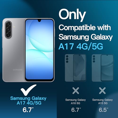JETech Screen Protector for Galaxy A17, with Camera Lens Protector, 2+2Pack - size: Galaxy A17
