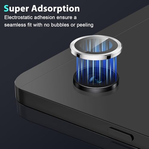 Zeking (2 Set) Camera Lens Protector Compatible with Samsung Galaxy Tab A11, Scratch-Resistant HD Clarity Ultra-Thin 9H Tempered Glass with Aluminum Edging, Individual Metal Lens Cover (Silver) - color: Silver