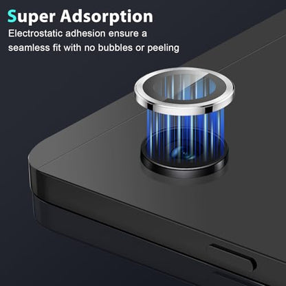 Zeking (2 Set) Camera Lens Protector Compatible with Samsung Galaxy Tab A11, Scratch-Resistant HD Clarity Ultra-Thin 9H Tempered Glass with Aluminum Edging, Individual Metal Lens Cover (Silver) - color: Silver
