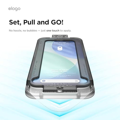 elago 2 Pack Tempered Glass Screen Protector for iPhone 17 Pro Clear | Case Friendly, 9H Surface Hardness, Anti-Fingerprint, Shatter-Proof, Scratch Protection, Bubble-Free - size: iPhone 17 Pro 2ea