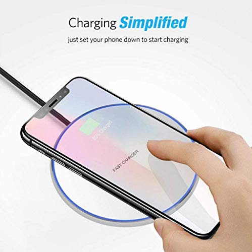 15W Wireless Charger Fast Charging Pad Slim for V60, V50S, V50 ThinQ 5G - Quick Charge White Compatible with LG V60, V50S, V50 ThinQ 5G