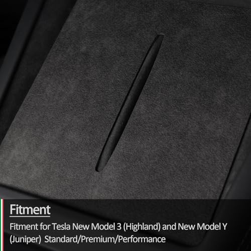 Suede Wireless Charger Pad for Tesla Model 3 24-26 Model Y 25-26 Black - color: Black