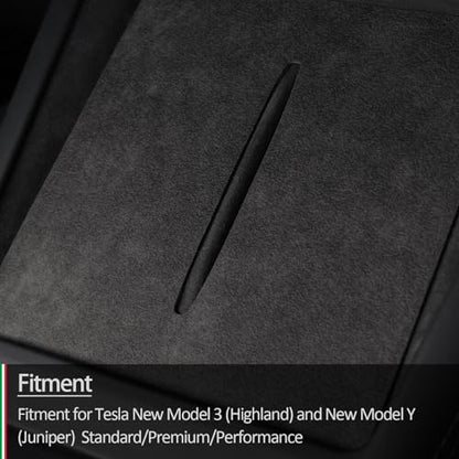 Suede Wireless Charger Pad for Tesla Model 3 24-26 Model Y 25-26 Black - color: Black