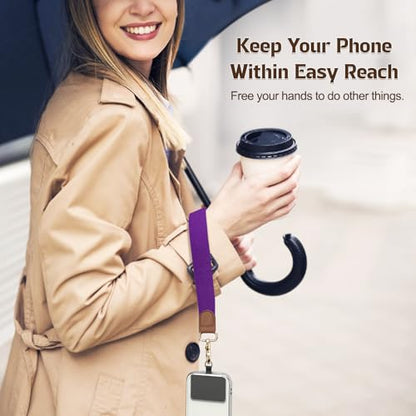 TiMOVO Phone Lanyard Crossbody Wrist Strap, Adjustable Anti-Theft Phone Strap for All Phone Case, lanyard for Women and Men - color: Purple