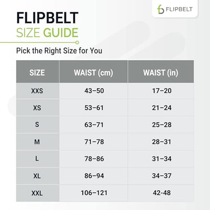 FlipBelt Classic Running Belt, Phone Holder for Running, Money Belt Pouch - color: Carbon, size: Extra Extra Large