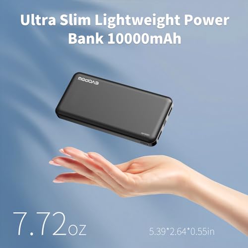 2 Pack Portable Charger, 10000mAh Power Bank, Travel Battery Pack - color: 1-Black&Black