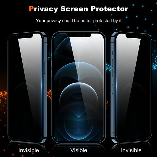YMHML 2 Pack for iPhone 12 Pro Max Privacy Screen Protector Tempered Glass, Anti Spy Privacy Screen for iPhone 12 Pro Max Accessories, Case Friendly Private Film - size: iPhone 12 Pro Max-6.7 Inch
