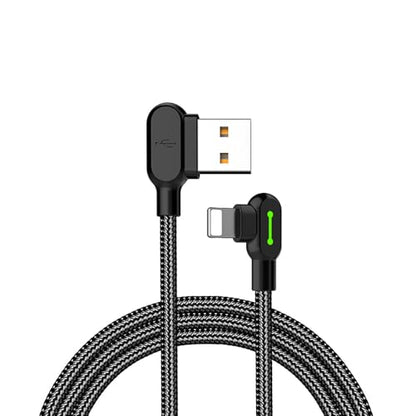 mcdodo 4FT USB-A to Lightning Cable 90 Degree Right Angle USB to Lightning Charging Cable with LED Indicator Light Compatible for iPhone 14 13 12 11/Pro/ProMax/Plus, iPad, AirPods, iTouch (1.2m) - size: 4FT(1.2M)