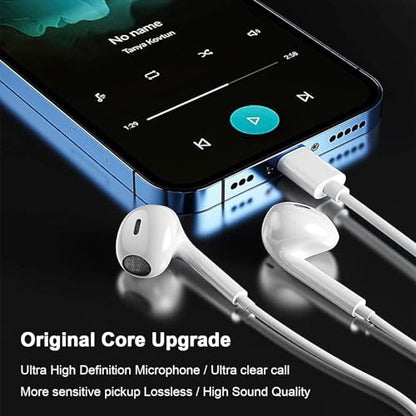 2 Pack for iPhone Headphones Wired Earbuds, in-Ear Headphones with Lighting Connector, Earphones Built in Microphone & Volume Control, Compatible with iPhone 14 13 12 11 XR XS X 8 7 Pro Pro Max Plus