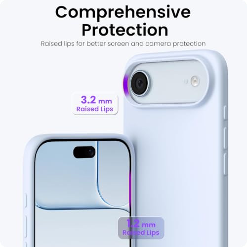 ORNARTO for iPhone Air Case 6.5", Slim Liquid Silicone 3 Layers Soft Gel Rubber Shockproof Protective Cover with Anti-Scratch Microfiber Lining-Baby Blue - color: Baby Blue