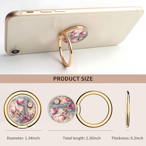 Cell Phone Ring Holder, Cute Metal Phone Grip Stand Finger Ring Kickstand, Flexible 360°Rotation Phone Tablet Case Accessories Compatible with Most Phones Pink Paris Eiffel - color: Pink Paris Eiffel