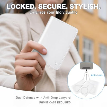 TUCCH Magnetic Wallet for Magsafe iPhone, 6 Card Holders, White | Clear ID Window, RFID Blocking, for iPhone 17/17e/16/15/14/13/12 Pro/Pro Max/Plus, Flip Folio Card Case, PU Leather - color: White