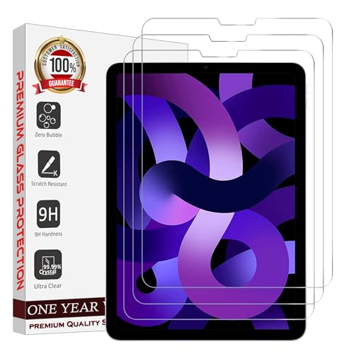 ENTRONIX Clear Screen Protector Compatible with iPad Pro 5/4 / 3 Gen 12.9 Inches, Tempered Glass Scratch-Resistant Anti-Drop Protection & Case Friendly, Easy to Install, 3-Pack