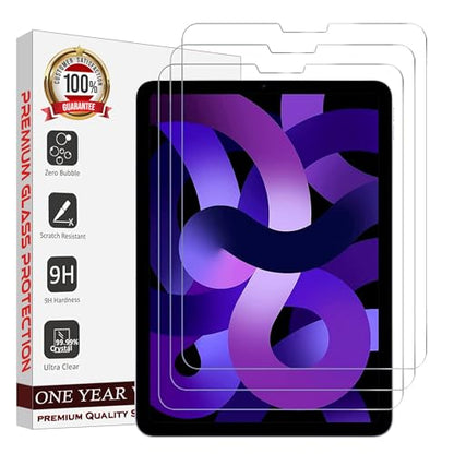 ENTRONIX Clear Screen Protector Compatible with iPad Pro 5/4 / 3 Gen 12.9 Inches, Tempered Glass Scratch-Resistant Anti-Drop Protection & Case Friendly, Easy to Install, 3-Pack