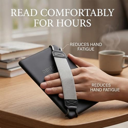 Soft Hand Strap for 6-8" Kindle eReaders Fire Tablet - Grey - color: Grey