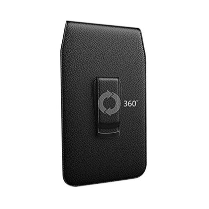 Mobile Vogue by Reiko Premium Eco-Friendly Leather Phone Pouch Belt Clip Holster Compatible with iPhone/Galaxy/Stylo/Android Phone with Protective Case on (Black-MV385, 6.1 x 3.2 x 0.7 in)
