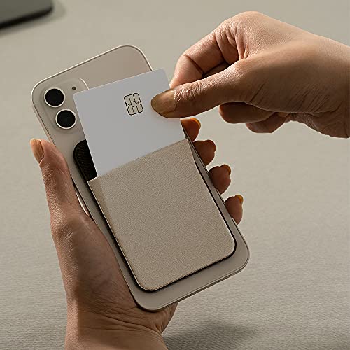 Sinjimoru for MagSafe Wallet Stretchy Lycra Fabric 2600G Secure Magnetic Strength Minimalist Wallet Compatible with iPhone 16 15 14 13 12 MagSafe Case M-Basic Black | M-Basic, fits iPhone 16-12, 2600g magnetic strength, 5 cards storage, minimalist slim de