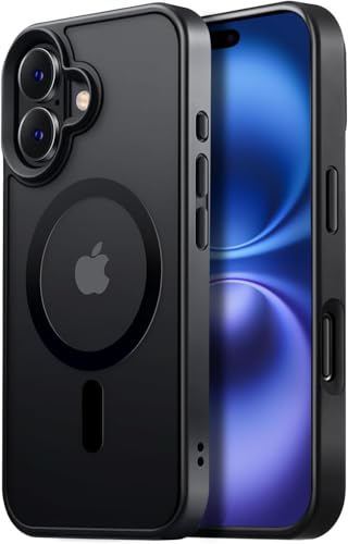Tigowos Magnetic for iPhone 16 Case Fits MagSafe 16FT Drop Resistant Matte Skin Feeling Back Cover Shockproof Slim Fit for iPhone 16 Phone Cases 6.1 inch，Black - color: Black, size: iPhone 16-6.1 inch