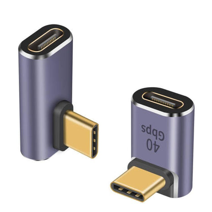 Duttek USB C 90 Degree Adapter 40Gbps, Right Angle USB C Adapter 100W, USB Type C Extender Connector Adapter for Thunderbolt 4/3, Steam Deck, iPhone 15, Switch, iPhone - style: Middle Angle+ 90 Degree USB C Adapter