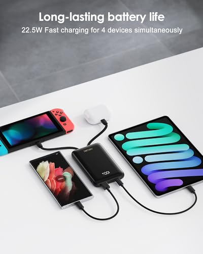 Portable Charger 10000mAh, 22.5W Fast Charging Power Bank - color: Black