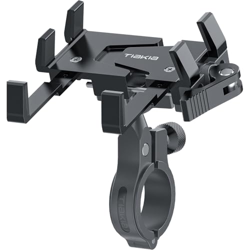Tiakia Bike Phone Mount Holder, 360° Rotation for 4.5-7 Inch Handlebar - color: Black-1