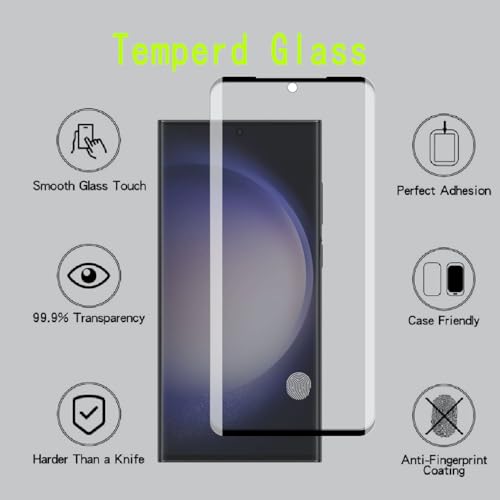 [4 Pack] Tempered Glass Screen Protector for Samsung Galaxy S23 Ultra | Tempered Glass, Scratch Resistant, Easy-Install, Bubble Free, Anti-Fingerprint