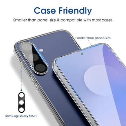 amFilm OneTouch for Samsung Galaxy S25 FE Screen Protector Tempered Glass - size: S25FE-6.7"